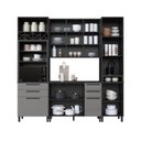 Ver imagem 4 de Cozinha Modulada Compacta Torre Quente Paneleiro Vidro 4 Peças Diamante Preto/Chumbo/Titânio