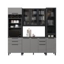 Ver imagem 2 de Cozinha Modulada Compacta Torre Quente Paneleiro Vidro 4 Peças Diamante Preto/Chumbo/Titânio