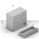 Ver imagem 3 de Cômoda Organizadora de 90cm com 4 Gavetas - Politorno