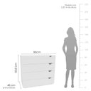 Ver imagem 2 de Cômoda Organizadora de 90cm com 4 Gavetas - Politorno