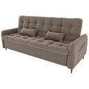 Ver imagem 1 de Sofa Cama 2 Lugares 200cm Pillar Veludo E400 Marrom Claro Milani Store