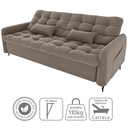Ver imagem 6 de Sofa Cama 2 Lugares 200cm Pillar Veludo E400 Marrom Claro Milani Store