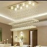Lustre de Cristal para Sala de Jantar Estar com 70cm de Altura, Base de Inox Espelhado 20x70cm - 1