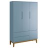 Guarda-Roupa Retrô 3 Portas Classic New Fosco com Madeira - Reller - 1