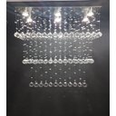 Ver imagem 1 de LUSTRE DE CRISTAL PARA SALA DE ESTAR/JANTAR COM 80CM DE ALTURA, BASE DE INOX ESPELHADO 70X20CM