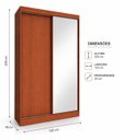 Ver imagem 3 de Kit Guarda-Roupa Solteiro Espelhado 2 Portas + Cômoda