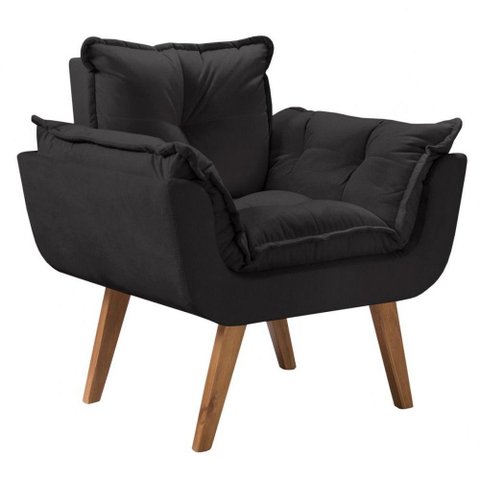 Poltrona Opalla 1 Lugar C- Pés Madeira Suede
