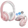 Fone de Ouvido Bluetooth 5.0 Dobrável Sem Fio Rosa P68 - 5