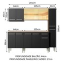 Ver imagem 4 de Armário de Cozinha Completa 201cm Rustic/Preto Emilly West Madesa 03
