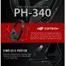 Headset Fone Ouvido Usb Com Microfone Telemarketing Callcenter C3Tech Ph-340bk Preto - 6