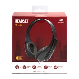 Headset Fone Ouvido Usb Com Microfone Telemarketing Callcenter C3Tech Ph-340bk Preto - 2