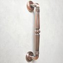 Ver imagem 4 de Puxador Duplo Victoria 305mm Cobre Antigo Porta Pivotante Correr Passagem Madeira Vidro Rústico