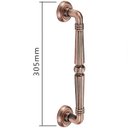 Ver imagem 7 de Puxador Duplo Victoria 305mm Cobre Antigo Porta Pivotante Correr Passagem Madeira Vidro Rústico