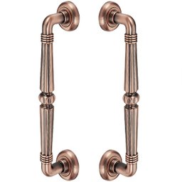 Puxador Duplo Victoria 305mm Cobre Antigo Porta Pivotante Correr Passagem Madeira Vidro Rústico - 1