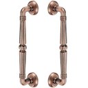 Ver imagem 1 de Puxador Duplo Victoria 305mm Cobre Antigo Porta Pivotante Correr Passagem Madeira Vidro Rústico