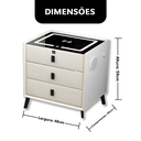 Ver imagem 3 de Mesa de Cabeceira Criado Inteligente Luminária Abajur Led 3 Gavetas Carregador Wireless Caixa de Som