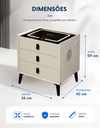Ver imagem 5 de Mesa de Cabeceira Criado Inteligente Luminária Abajur LED 3 Gavetas Carregador Wireless Caixa de Som