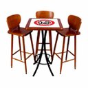 Ver imagem 1 de Jogo Mesa Quadrada Alto 60 X 60 Cm para Cozinha Duff Imbuia 3 Lugares
