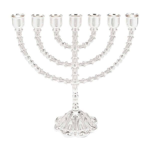 Menorah 7 Velas Prateado 33cmx13cmx33cm Rojemac - 1