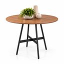 Ver imagem 2 de Mesa de Jantar Redonda Clarice 90 cm Aço Preto Tampo Cinamomo