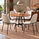Ver imagem 4 de Mesa de Jantar Redonda Clarice 90 cm Aço Preto Tampo Cinamomo