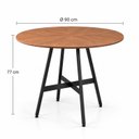 Ver imagem 3 de Mesa de Jantar Redonda Clarice 90 cm Aço Preto Tampo Cinamomo
