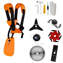 Roçadeira Anmax Cg430b C/ Carretel + Lâmina Facão, 3 Pontas, 6 Pontas, 40 Dentes e Trimmer - 7