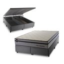 Ver imagem 1 de Conjunto Box Baú Super King Preston Cinza 193x203x78 c/ Molas Ensacadas