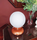 Ver imagem 4 de Abajur Bola de Cristal Cobre C/esfera 10x15 Branco Brilho