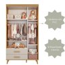 Quarto de Bebê Retrô Ludmila Guarda Roupa 3 Portas Cômoda Infantil com Porta Off White Carolina - 7