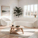 Ver imagem 1 de Kit Sofá 3 Lugares 200cm e Poltrona Orgânico Luxo Recepção Sala de Estar e Tv Amore Linho Bege- Mabe