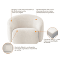 Ver imagem 6 de Kit Sofá 3 Lugares 200cm e Poltrona Orgânico Luxo Recepção Sala de Estar e Tv Amore Linho Bege- Mabe