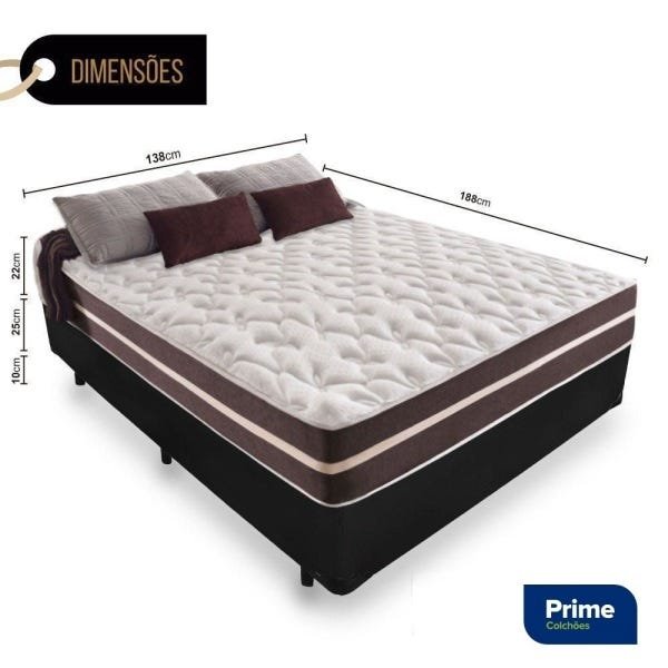 Cama Box Casal + Colchão de Molas - Anjos - Classic Superlastic 138cm - Preto - 2