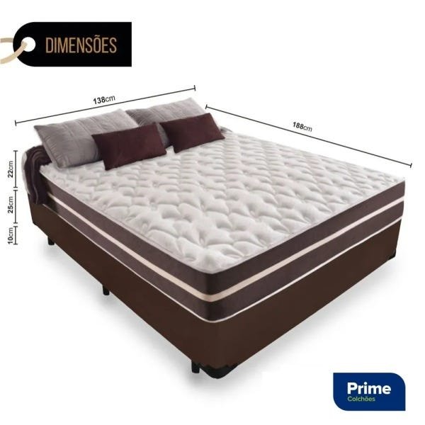 Cama Box Casal + Colchão de Molas - Comfort Prime - Classic Superlastic 138cm - Marrom - 2