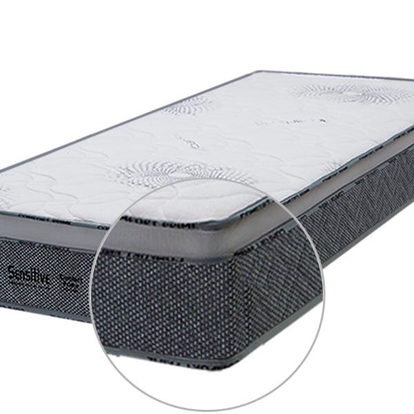 Colchão Solteirão Comfort Prime Solteiro King de Sensitive Molas Superlastic - 96x203x27 - - Cinza - 4