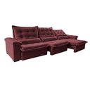Ver mais imagens de Sofá Retrátil e Reclinável 3,85m Cama inBox Big Fresh com SoftGel D40 Velupluma Vinho