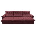 Ver imagem 5 de Sofá Retrátil e Reclinável 3,85m Cama inBox Big Fresh com SoftGel D40 Velupluma Vinho