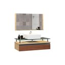 Ver imagem 2 de Conjunto Gabinete Banheiro Ametista 80cm com Tampo de Vidro:freijo/natura/branco/um Furo