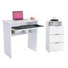 Conjunto Mesa Computador Multiuso + Gaveteiro Chão 3 Gavetas Organizador Multiuso - 1