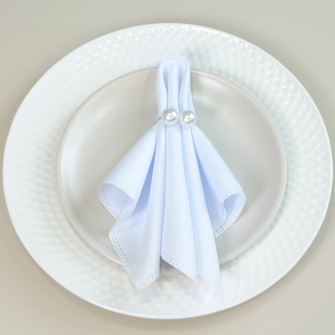 Kit 6 Pçs Anel para Guardanapo 6 Lugares Pérola Dupla Grande 4x3cm Argola: Prata