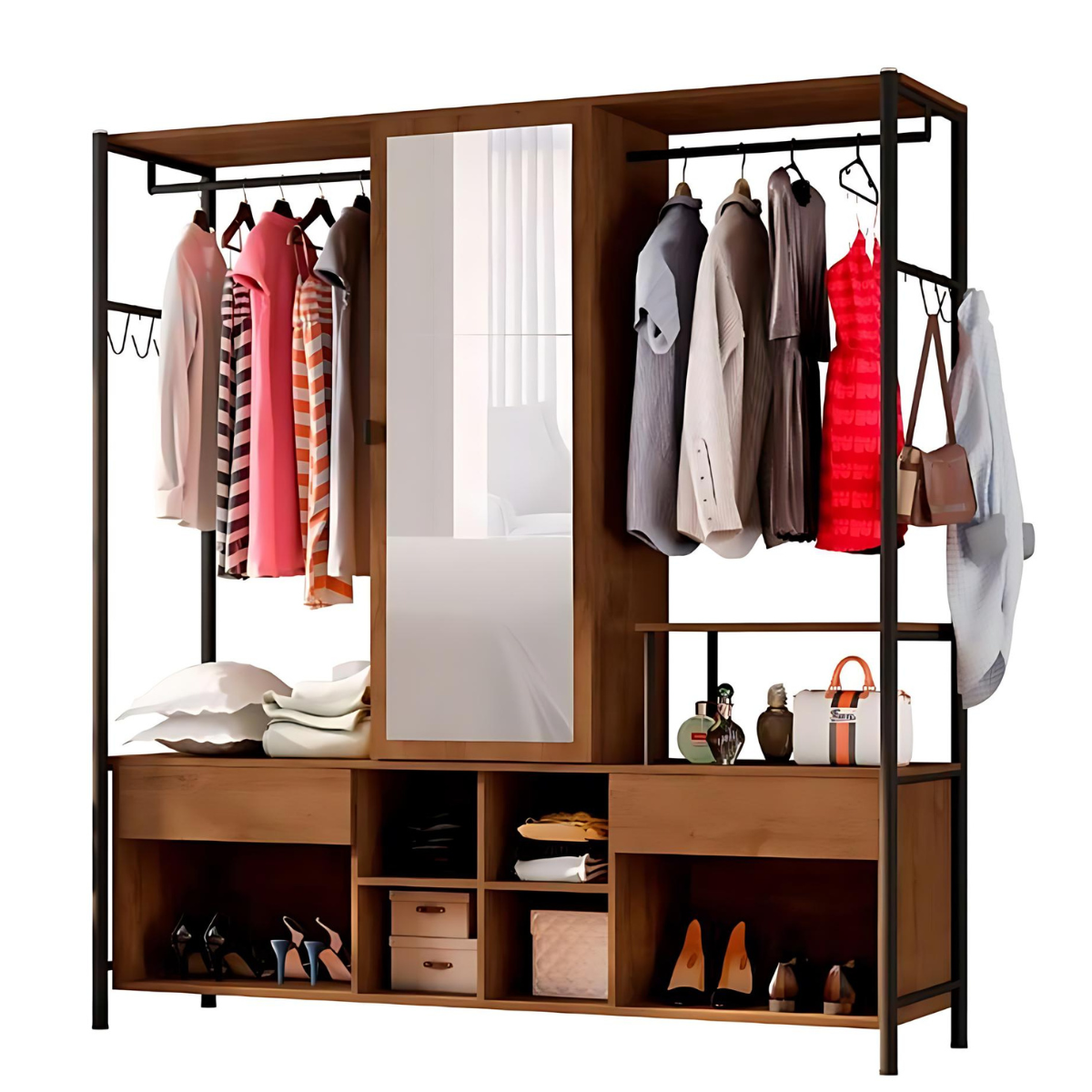 Guarda Roupa Closet Casal New Barcelona Demolição com Espelho Artefamol ...
