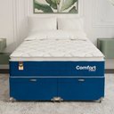 Ver mais imagens de Cama Box Baú Casal Bipartido Colchão Comfort Class Pillowtop Azul/suede Azul