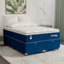 Ver imagem 7 de Cama Box Baú Casal Bipartido Colchão Comfort Class Pillowtop Azul/suede Azul