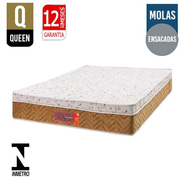 Colchão Queen Comfort Prime Prime Soft Molas Ensacadas - 158x198x30 - - Bege - 2
