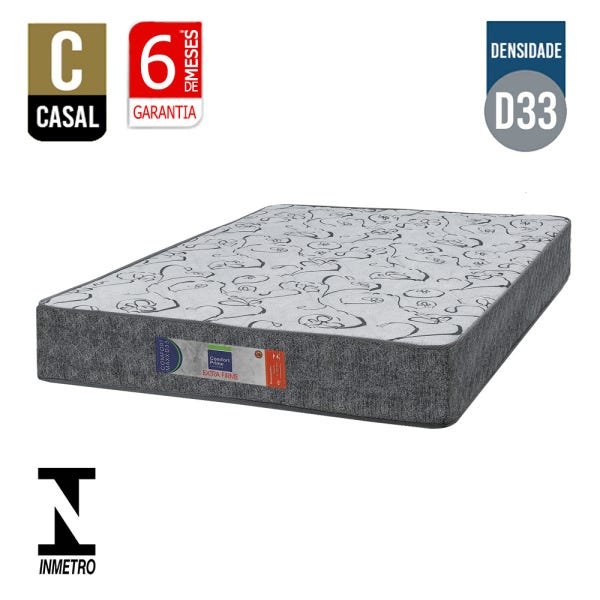 Colchão Casal Comfort Prime de Ortopédico Comfort Max - Extra Firme D33 - 138x188x30 - - Cinza - 2