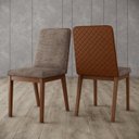 Ver imagem 7 de Conjunto Sala de Jantar Mesa Canto Arredondado Off White/Nature/Corano Caramelo
