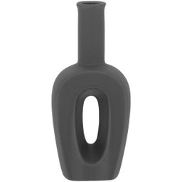 BELLA GARRAFA DECORATIVA 25x11x6cm CERÂMICA CINZA - 1