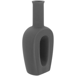 BELLA GARRAFA DECORATIVA 25x11x6cm CERÂMICA CINZA - 2