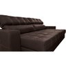 Sofá de Couro Legítimo Retrátil e Reclinável 2,55m Molas Ensacadas Cama Inbox Majesty Marrom - 4