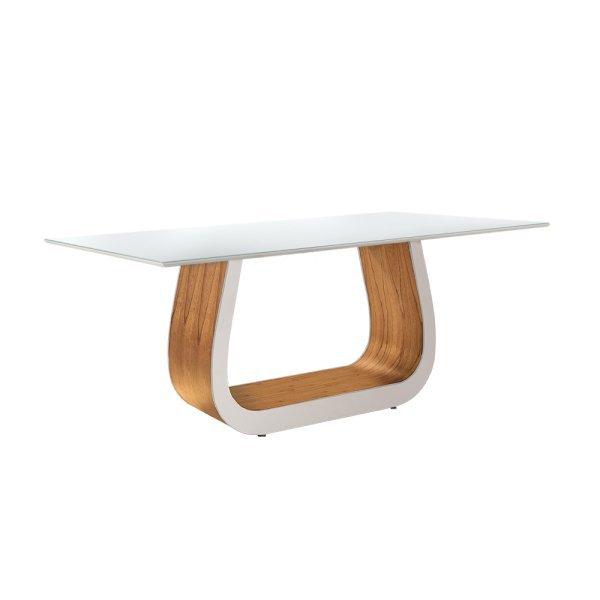 Mesa Drop Base Tofy com Branco Tampo Retangular Branco 2,20M - 1
